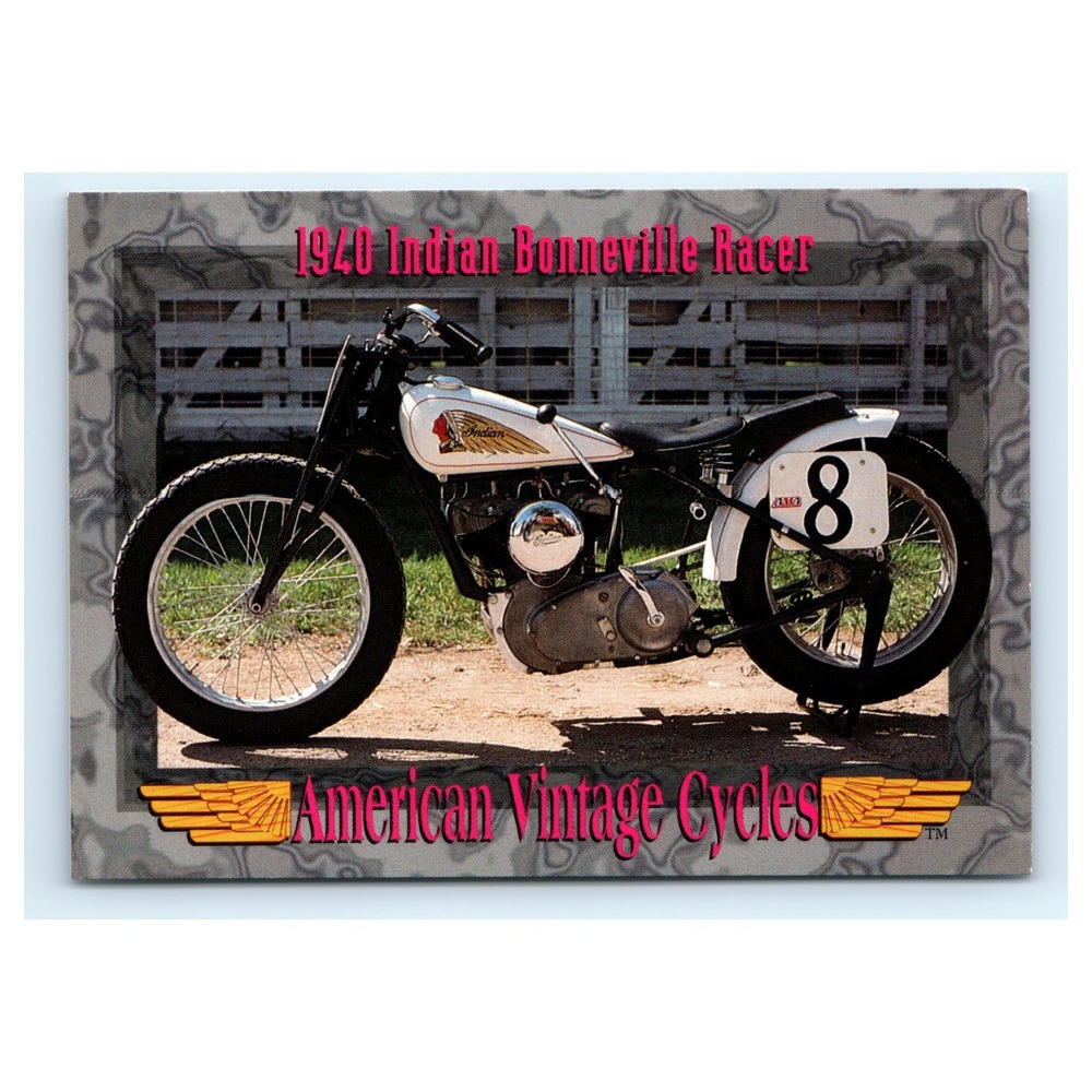 American Vintage Cycles Card 1940 Indian Bonneville Racer Series II #143